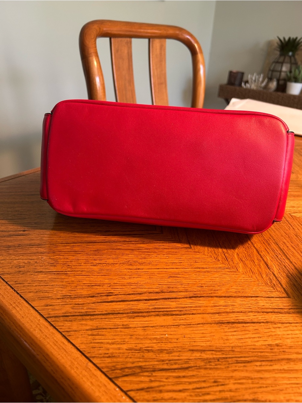 New Ralph Lauren Red Leather Shoulder Bag - Picture 6 of 12